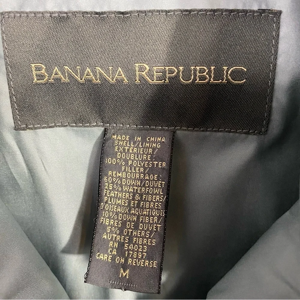 BANANA REPUBLIC Goose Down Puffer Vest Blue Gray